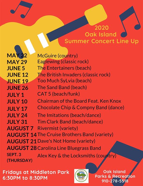 Oak Island Parks & Recreation Summer Concert Series